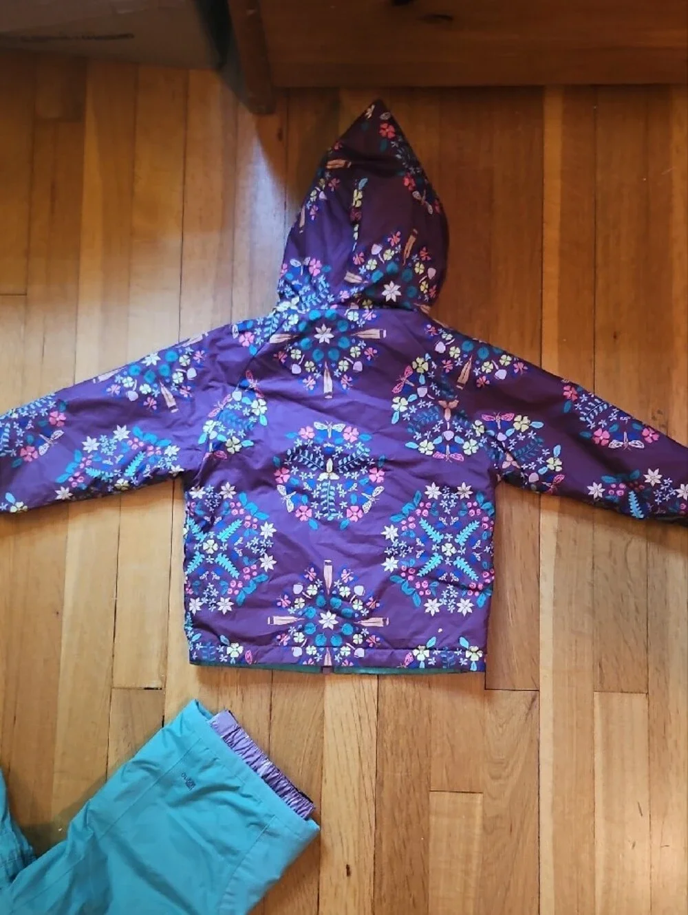 Patagonia Teal Kids Puffer Jacket And Snow Pants
